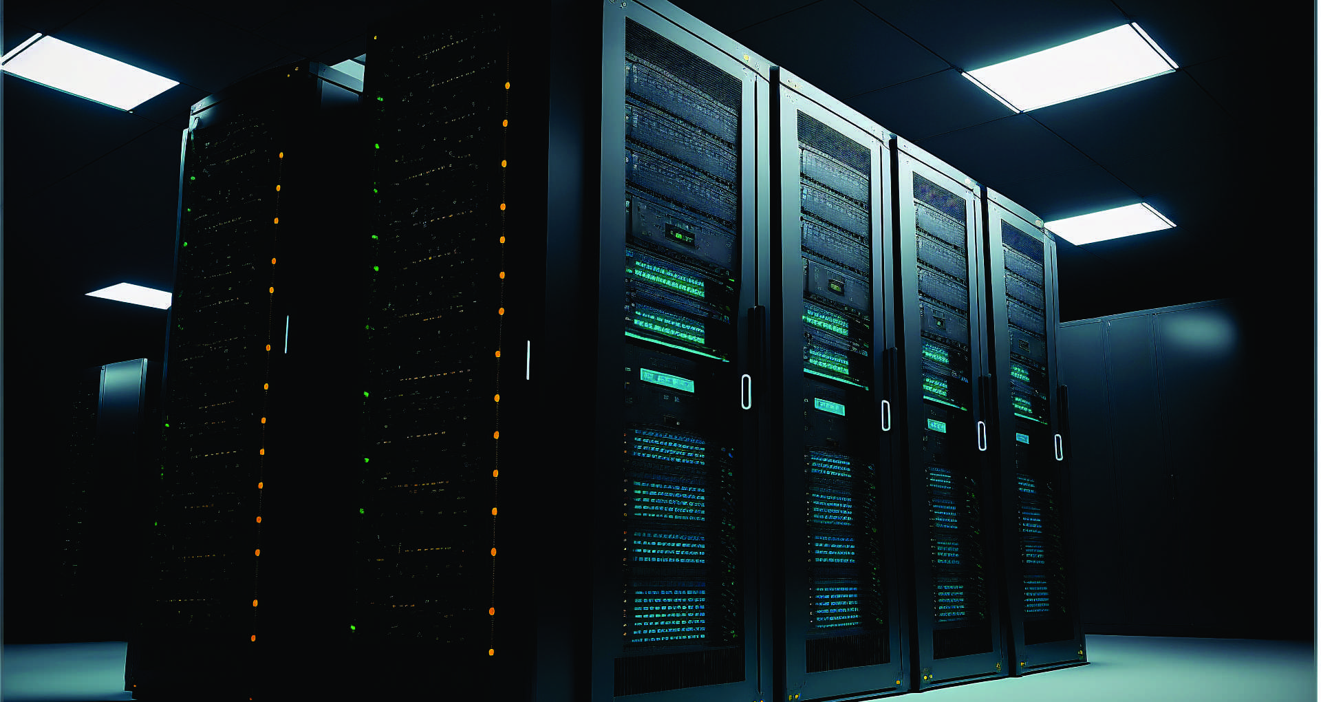 High Performance Computing infrastructure racks and compute nodes